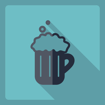 Flat modern design with shadow  Icon beer