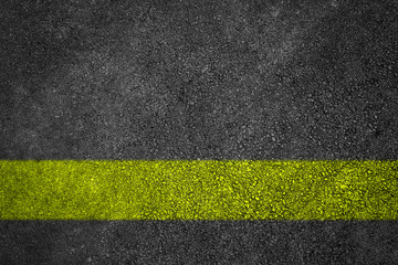 Asphalt Road Texture With Yellow Strip