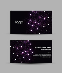 Abstract purple hi-tech - Business card vector design template.  