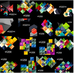 Collection of geometric banners