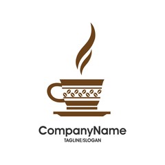 Coffee and Tea Cafe logo icon vector