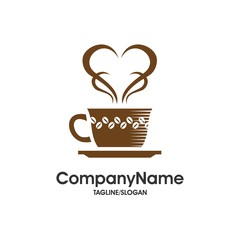 Coffee and Tea Cafe logo icon vector