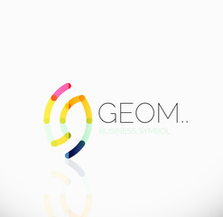 Fototapeta premium Logo, linear abstract geometric icon