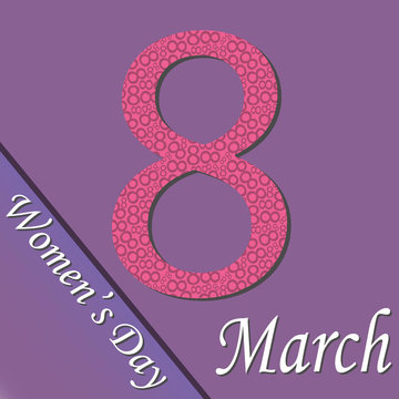 Vector 8 March Women's Day greeting card template
