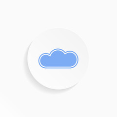 Vector icon - blue cloud in a white circle