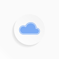 Vector icon - blue cloud in a white circle