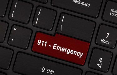 Red enter button written emergency
