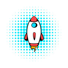 Rocket icon, comics style
