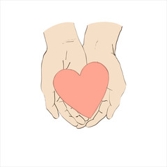 two hands and heart
