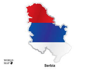 Obraz premium Map Serbia.Map with flag.