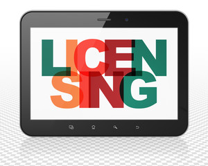 Law concept: Tablet Pc Computer with Licensing on  display