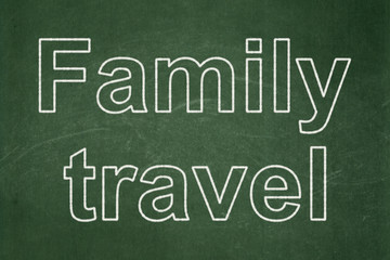 Travel concept: Family Travel on chalkboard background
