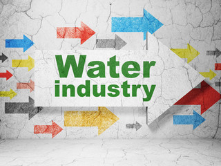 Industry concept: arrow with Water Industry on grunge wall background