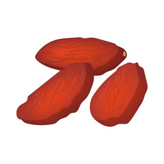 Almonds icon, cartoon style 