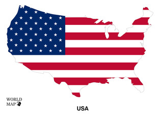 Map USA. Map with flag.