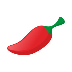 Red hot chili pepper icon, cartoon style 