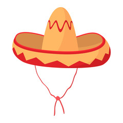 Sombrero icon, cartoon style 