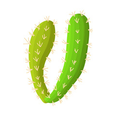 Cactus icon, cartoon style