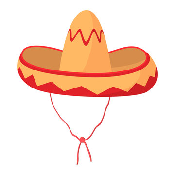 Sombrero Icon, Cartoon Style 