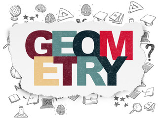 Learning concept: Geometry on Torn Paper background