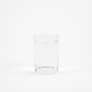 The medium cylinder glass of pure mineral water.