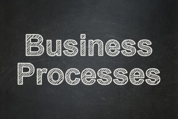 Fototapeta premium Business concept: Business Processes on chalkboard background