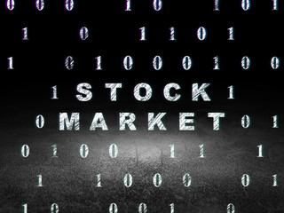 Business concept: Stock Market in grunge dark room