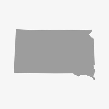 South Dakota State map in gray on a white background