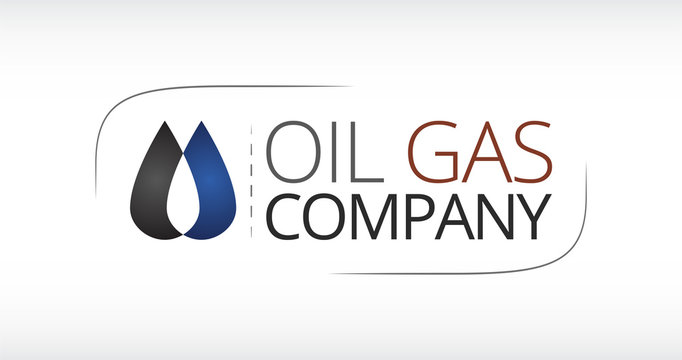 Logo for Oil / Gas industry. Two connected drops depicting a flame of fire. Oil / gas series
