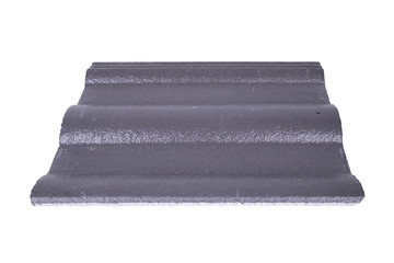 concrete roof tile (gray color) on white