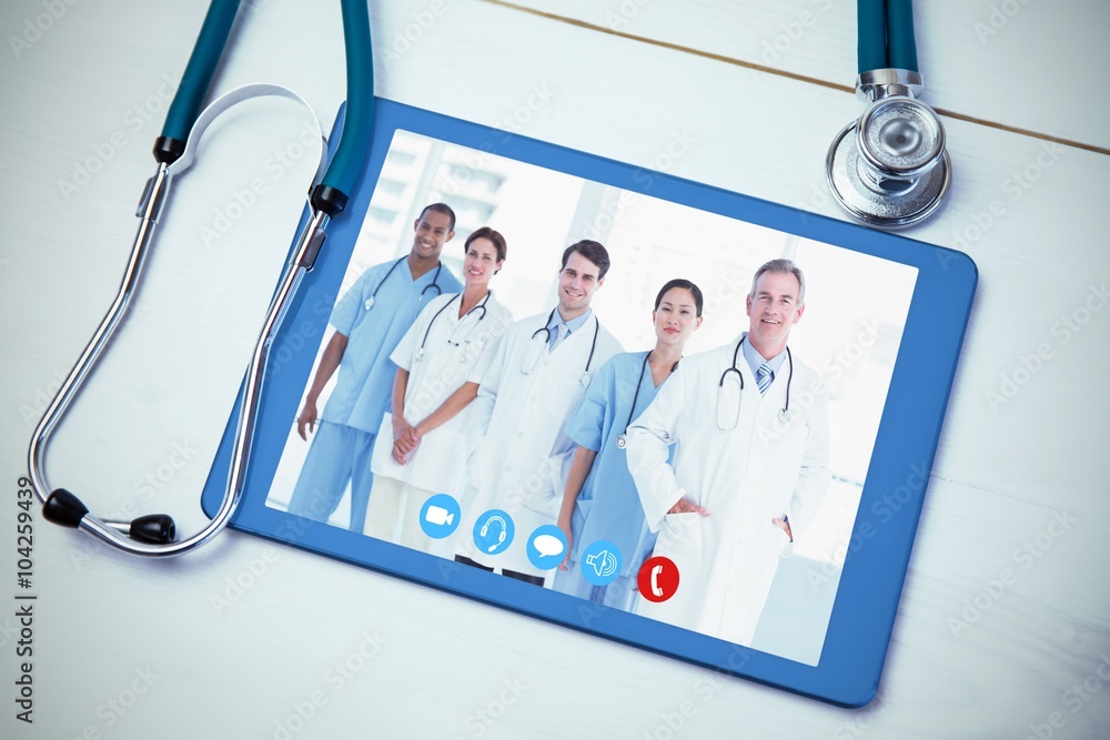 Poster composite image of view of video chat app