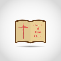 Church of Jesus Christ logo. Open Bible