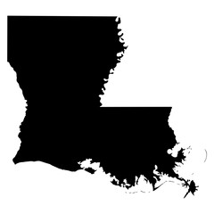 Louisiana black map on white background vector
