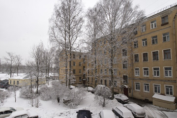 snowy city yard