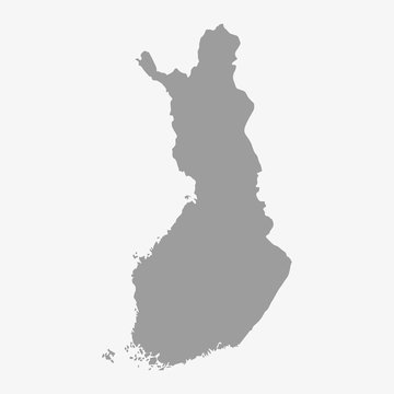 Map of Finland in gray on a white background