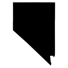 Nevada black map on white background vector - obrazy, fototapety, plakaty