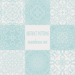 Set of seamless patterns. Vector backgrounds collection.