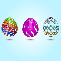3d colorful Easter eggs 