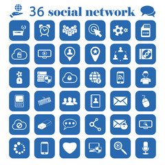 social network set icon