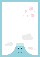 MT Fuji with cherry blossom vector