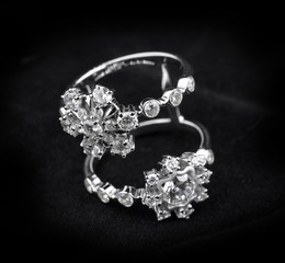 Diamond ring on black