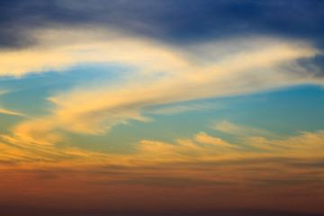 Fototapeta na wymiar Big golden sunset clouds
