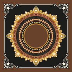 Vector vintage border frame engraving with retro ornament Vector