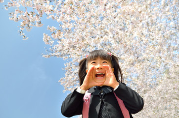新一年生の女の子（桜）