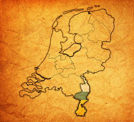 limburg on map of provinces of netherlands