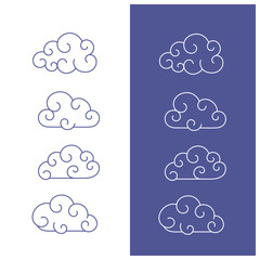 White clouds on blue sky