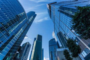 Fototapeta na wymiar Modern skyscrapers in Moscow city downtown