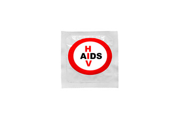 condom on white background