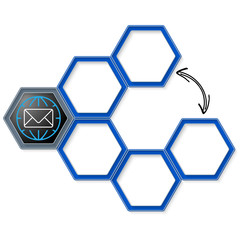 Vector hexagons for your text and envelope