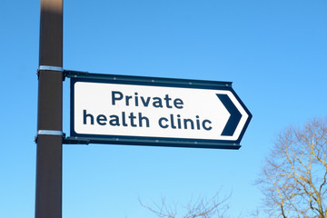 Fototapeta premium Private Health Clinic sign